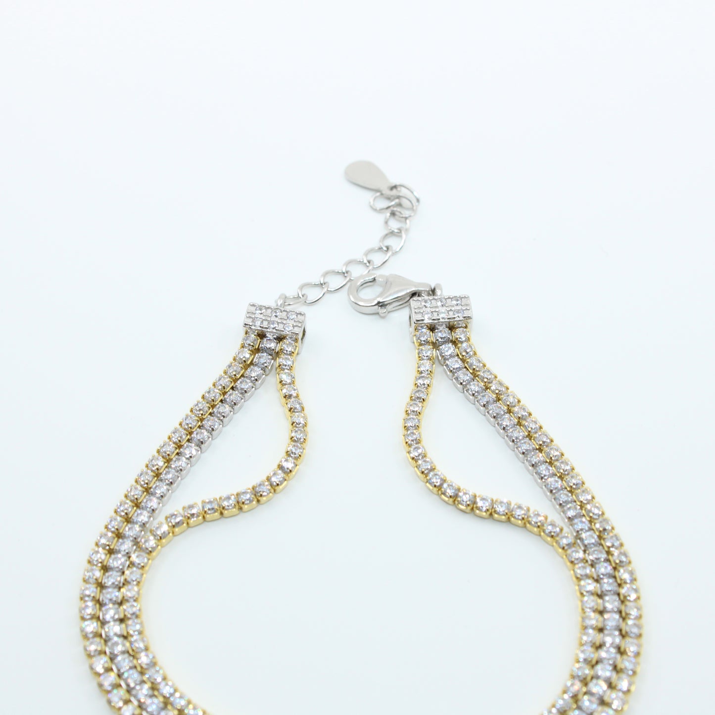 Brățară din Argint Tenis Aurie Cu Cristale