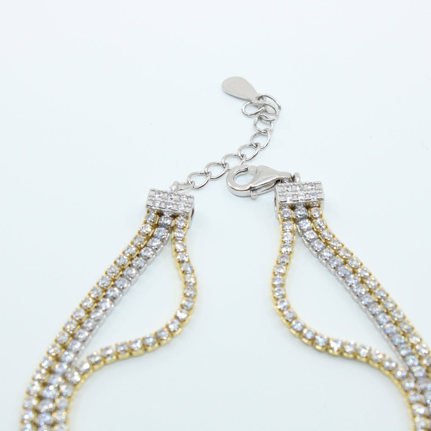 Brățară din Argint Tenis Aurie Cu Cristale