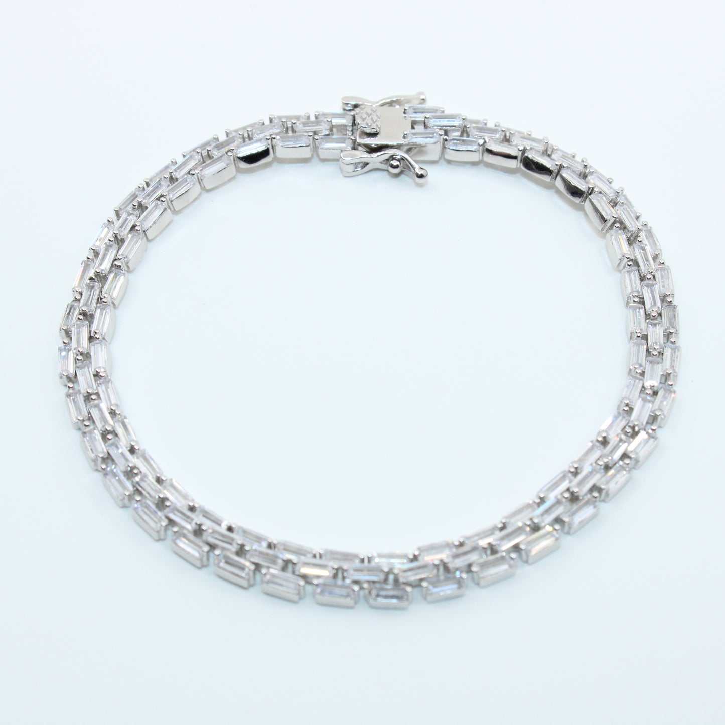 Brățară din Argint Tenis Cristale Dreptunghiulare
