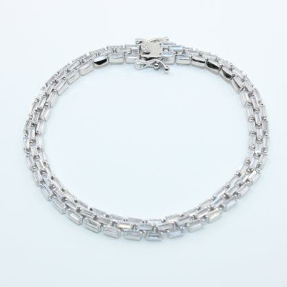 Brățară din Argint Tenis Cristale Dreptunghiulare