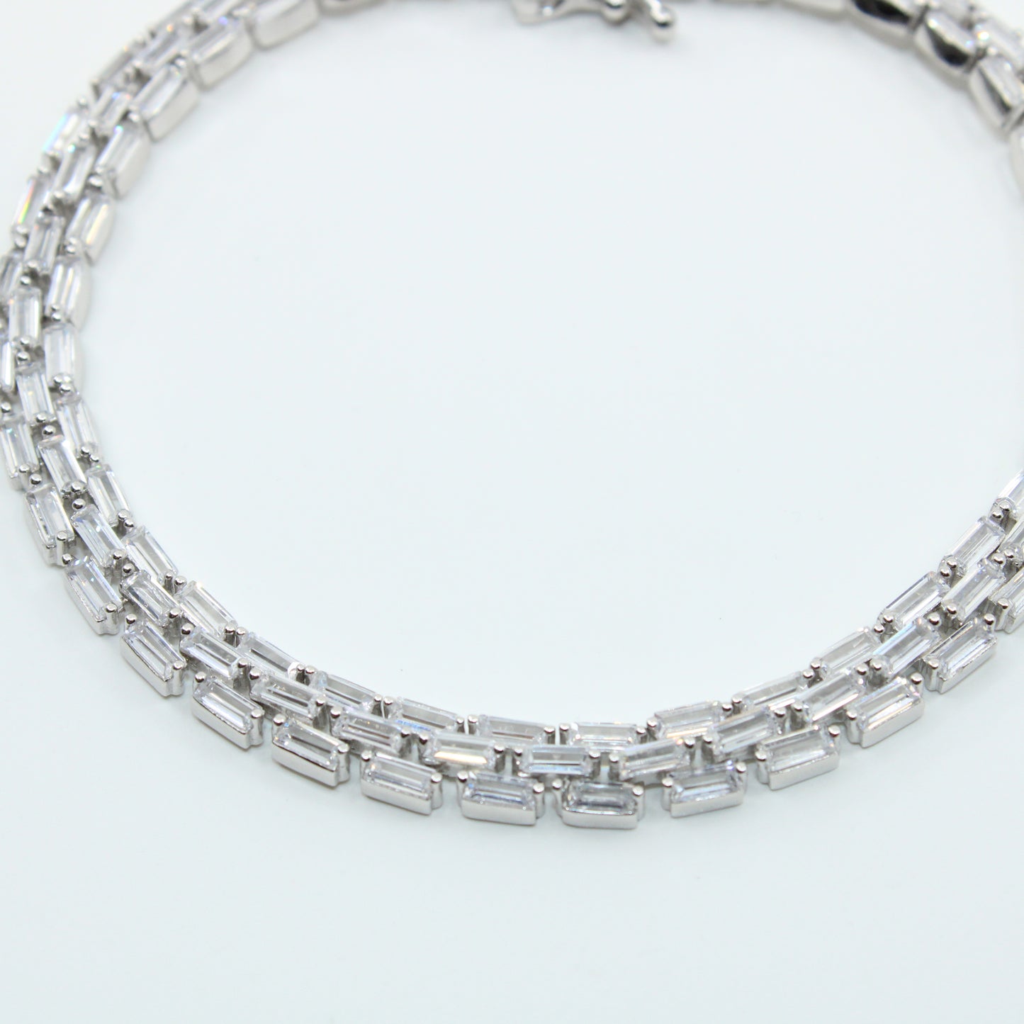 Brățară din Argint Tenis Cristale Dreptunghiulare