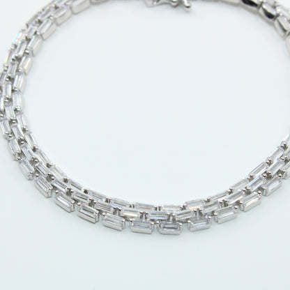 Brățară din Argint Tenis Cristale Dreptunghiulare