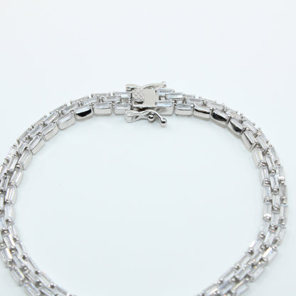 Brățară din Argint Tenis Cristale Dreptunghiulare