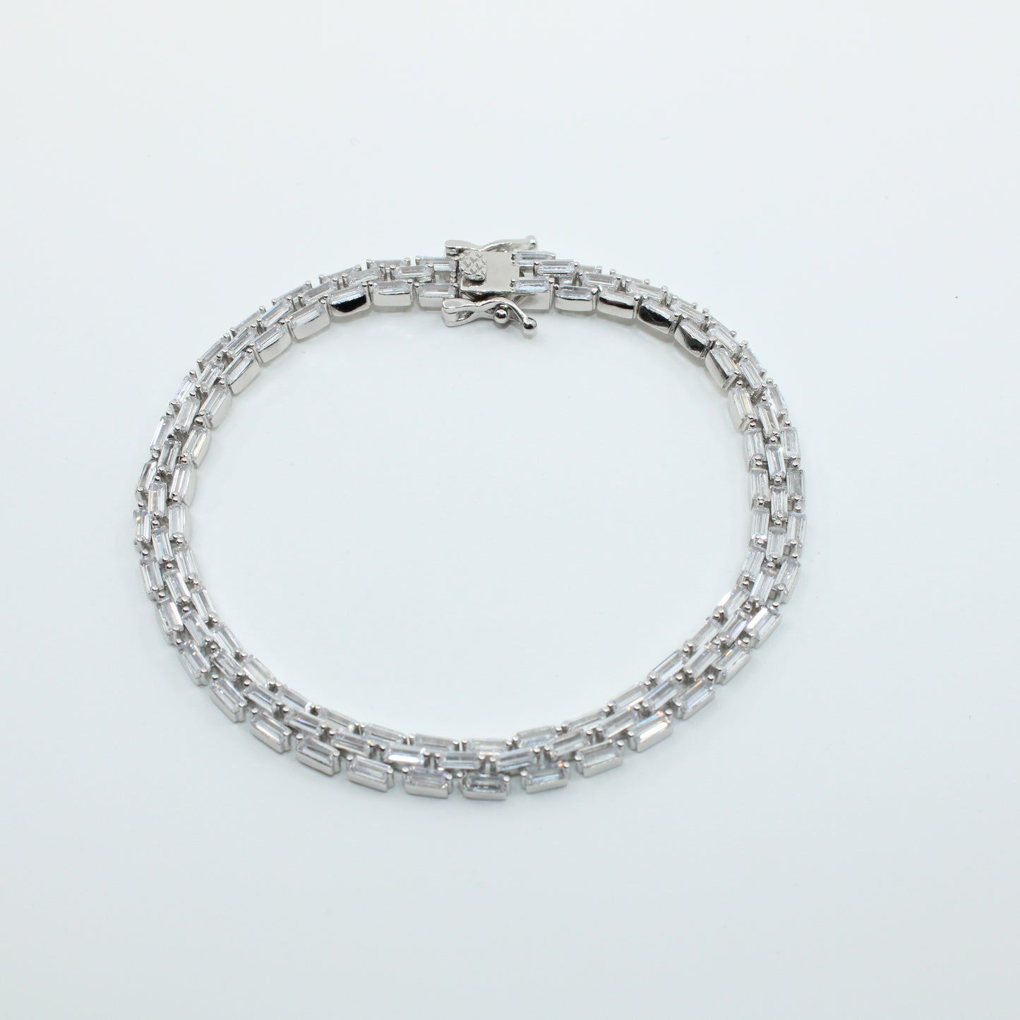 Brățară din Argint Tenis Cristale Dreptunghiulare