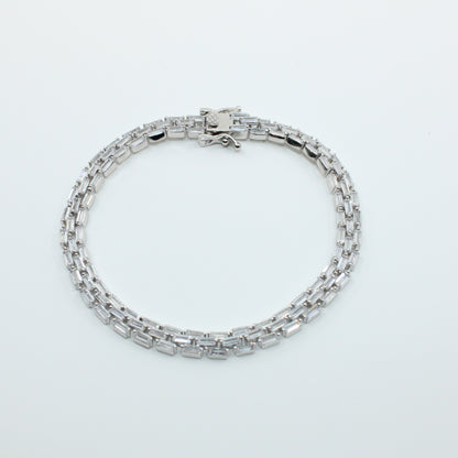 Brățară din Argint Tenis Cristale Dreptunghiulare