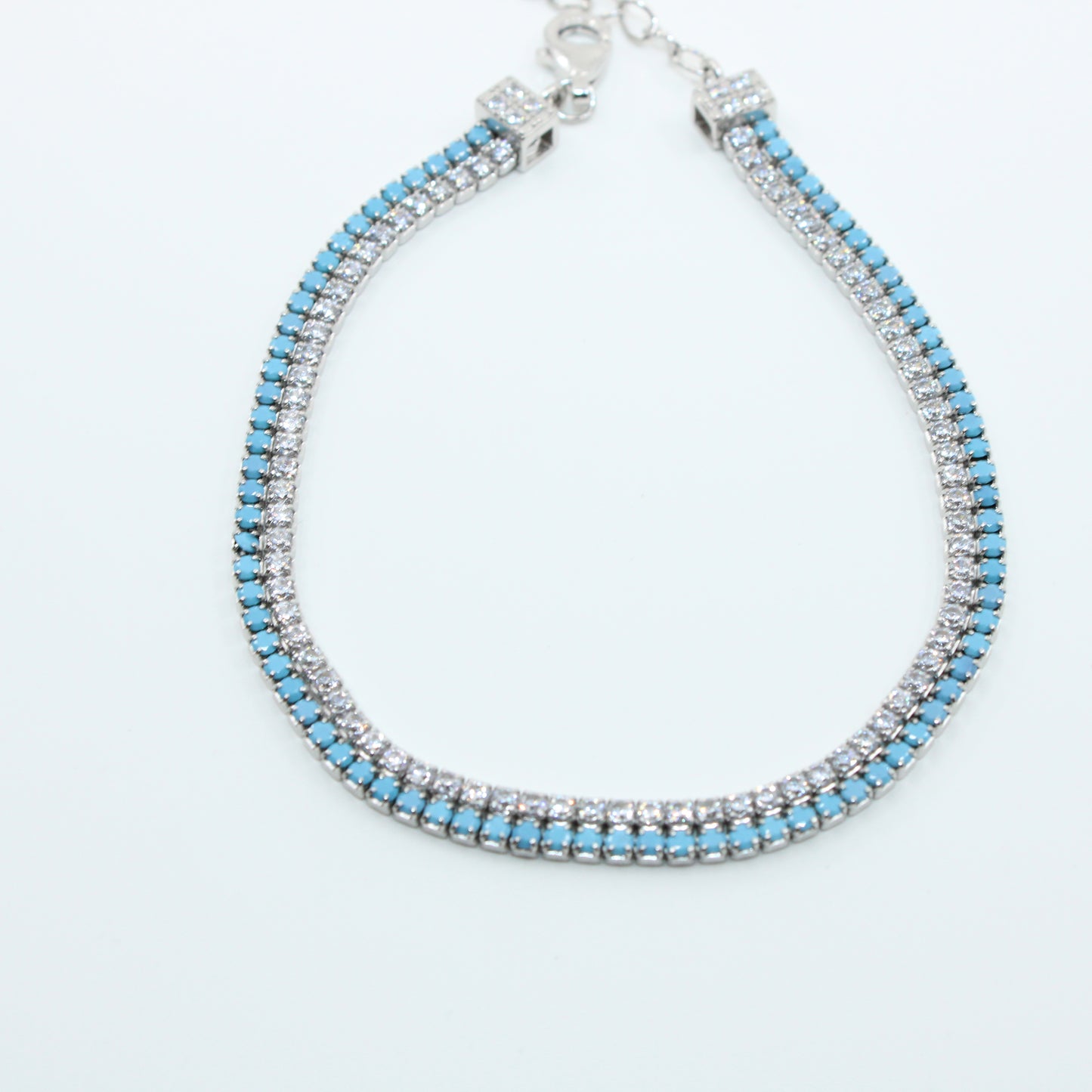 Brățară din Argint Tenis Cu Cristale Albastre