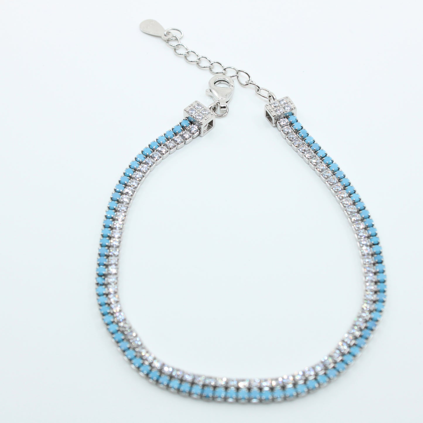 Brățară din Argint Tenis Cu Cristale Albastre