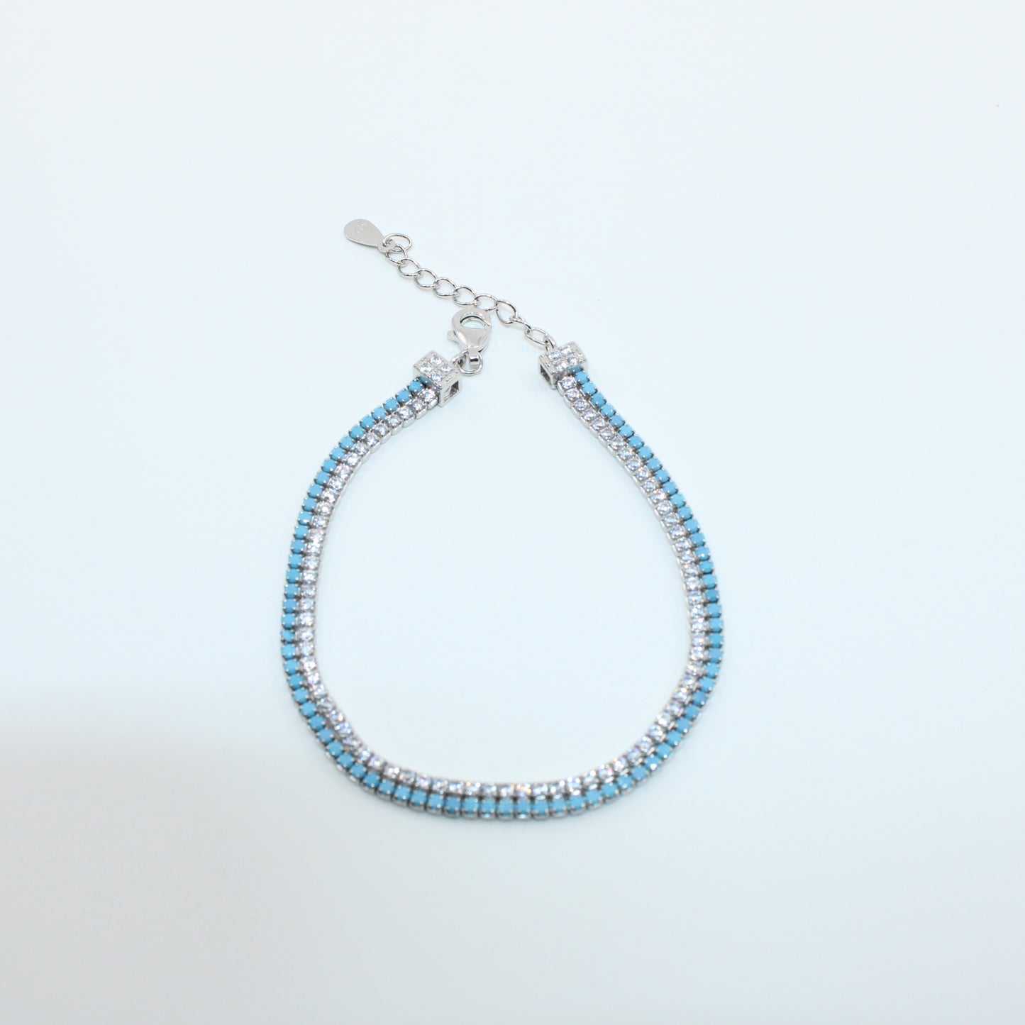 Brățară din Argint Tenis Cu Cristale Albastre