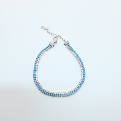 Brățară din Argint Tenis Cu Cristale Albastre