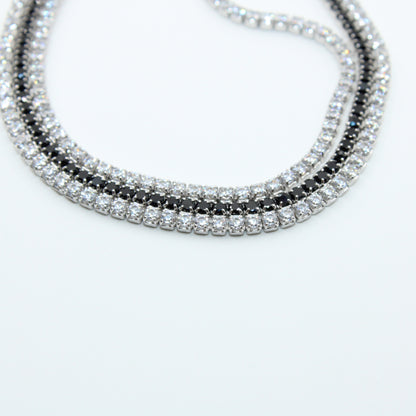 Brățară din Argint Tenis Cu Cristale Negre