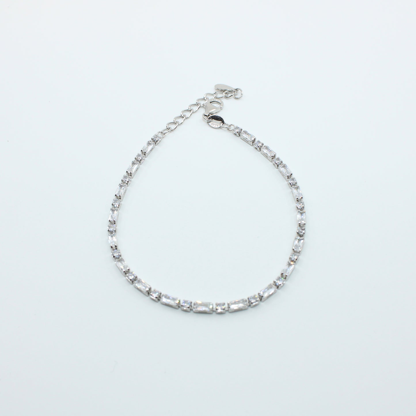 Brățară din Argint Tennis Cu Cristale Patrate si Dreptunghiulare