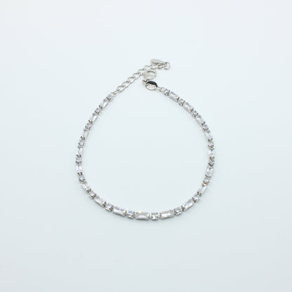 Brățară din Argint Tennis Cu Cristale Patrate si Dreptunghiulare