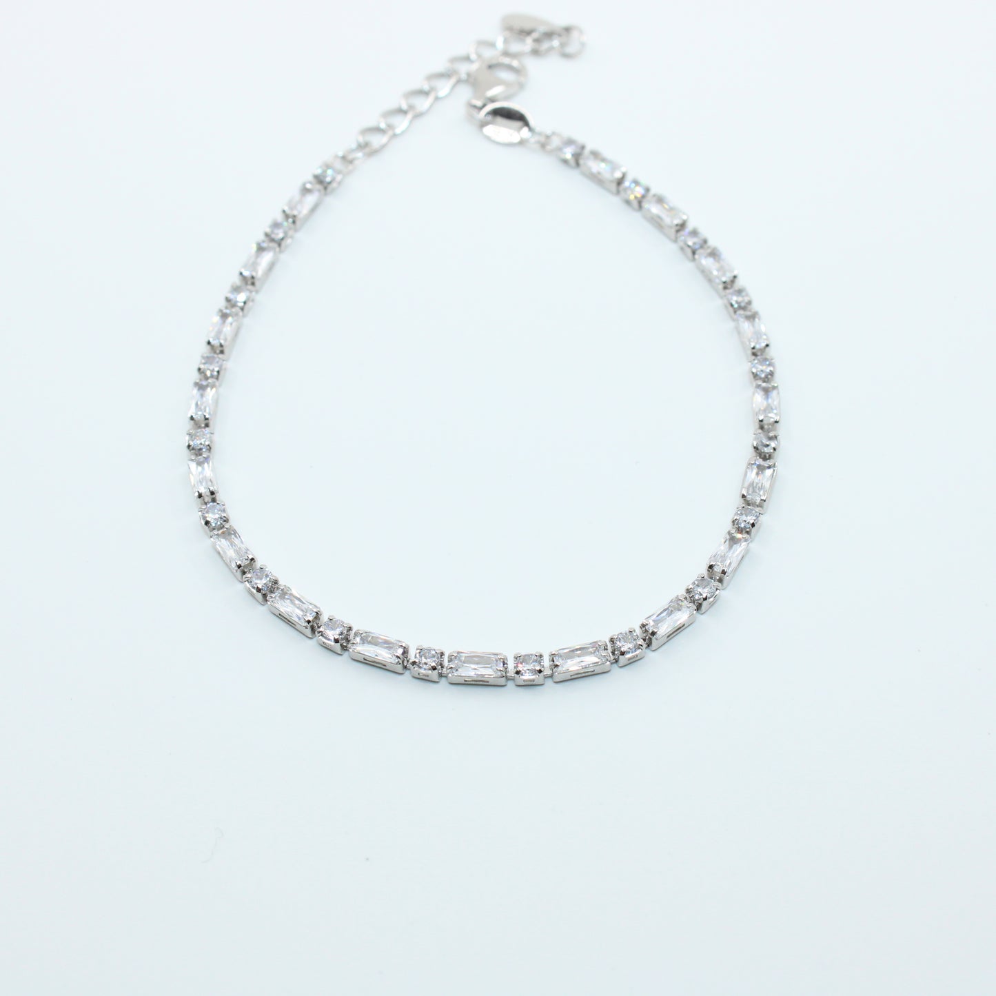 Brățară din Argint Tennis Cu Cristale Patrate si Dreptunghiulare