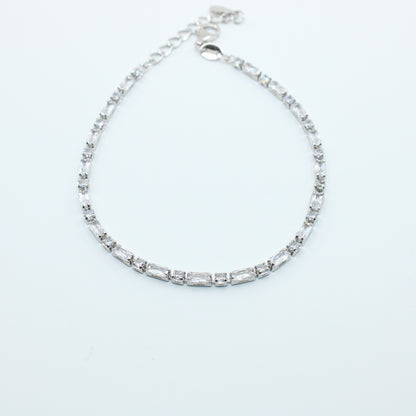 Brățară din Argint Tennis Cu Cristale Patrate si Dreptunghiulare