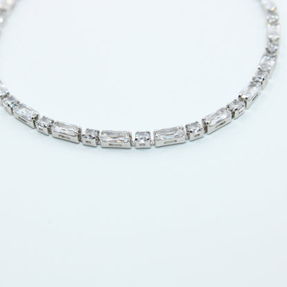 Brățară din Argint Tennis Cu Cristale Patrate si Dreptunghiulare