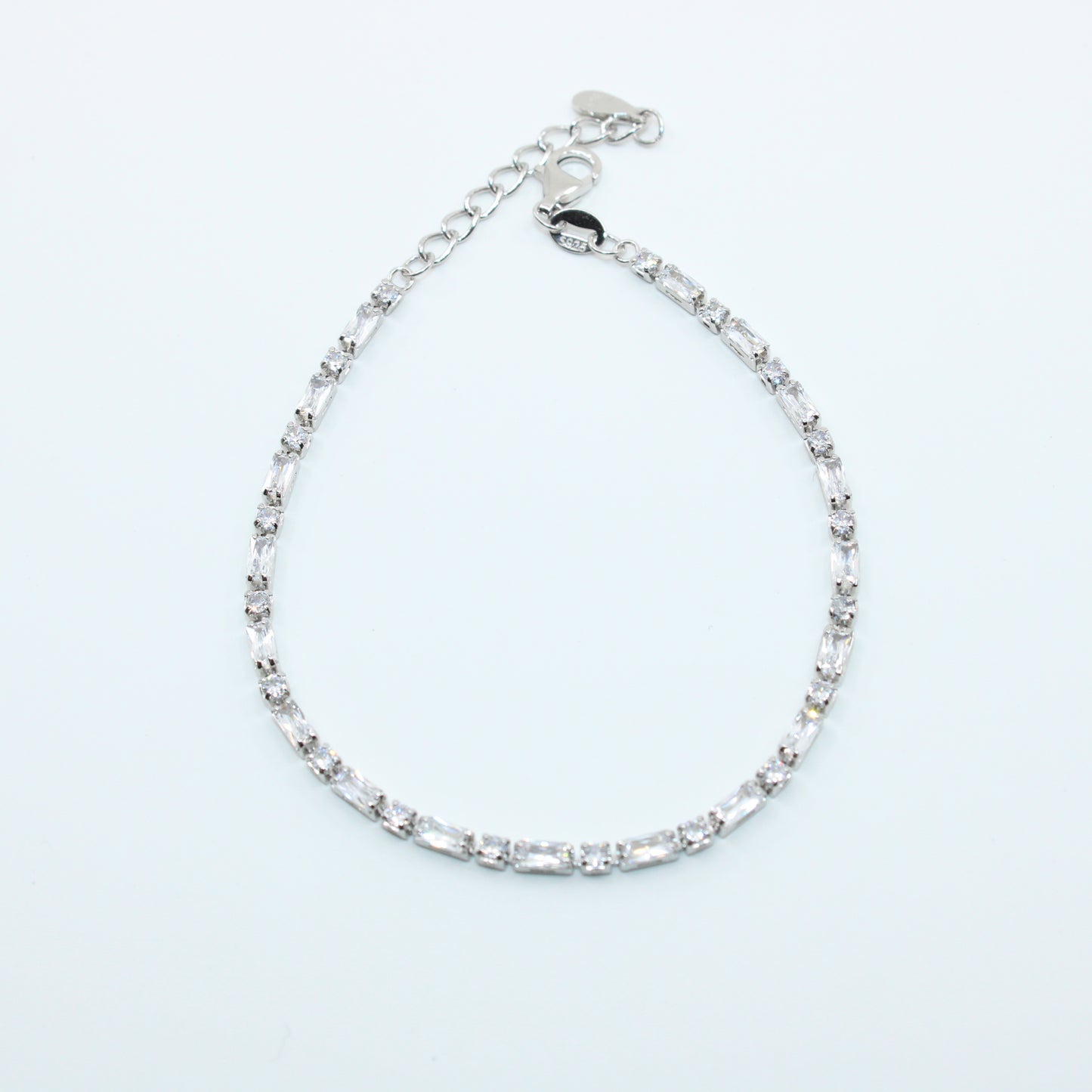 Brățară din Argint Tennis Cu Cristale Patrate si Dreptunghiulare