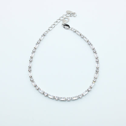 Brățară din Argint Tennis Cu Cristale Patrate si Dreptunghiulare