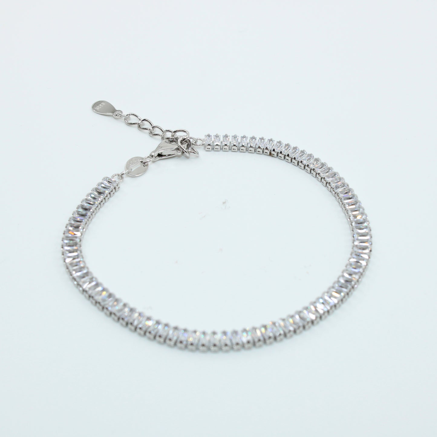 Brățară tenis din argint cu Cristale Dreptunghiulare