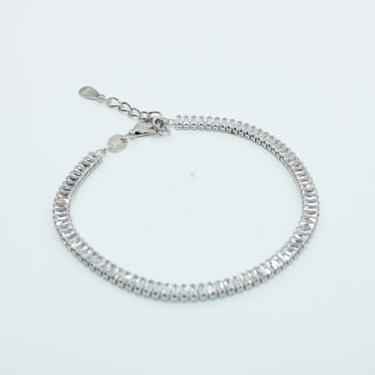 Brățară tenis din argint cu Cristale Dreptunghiulare