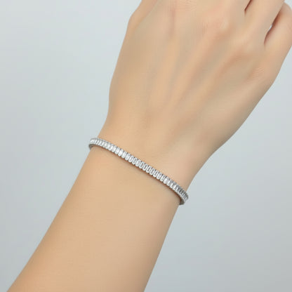 Brățară tenis din argint cu Cristale Dreptunghiulare