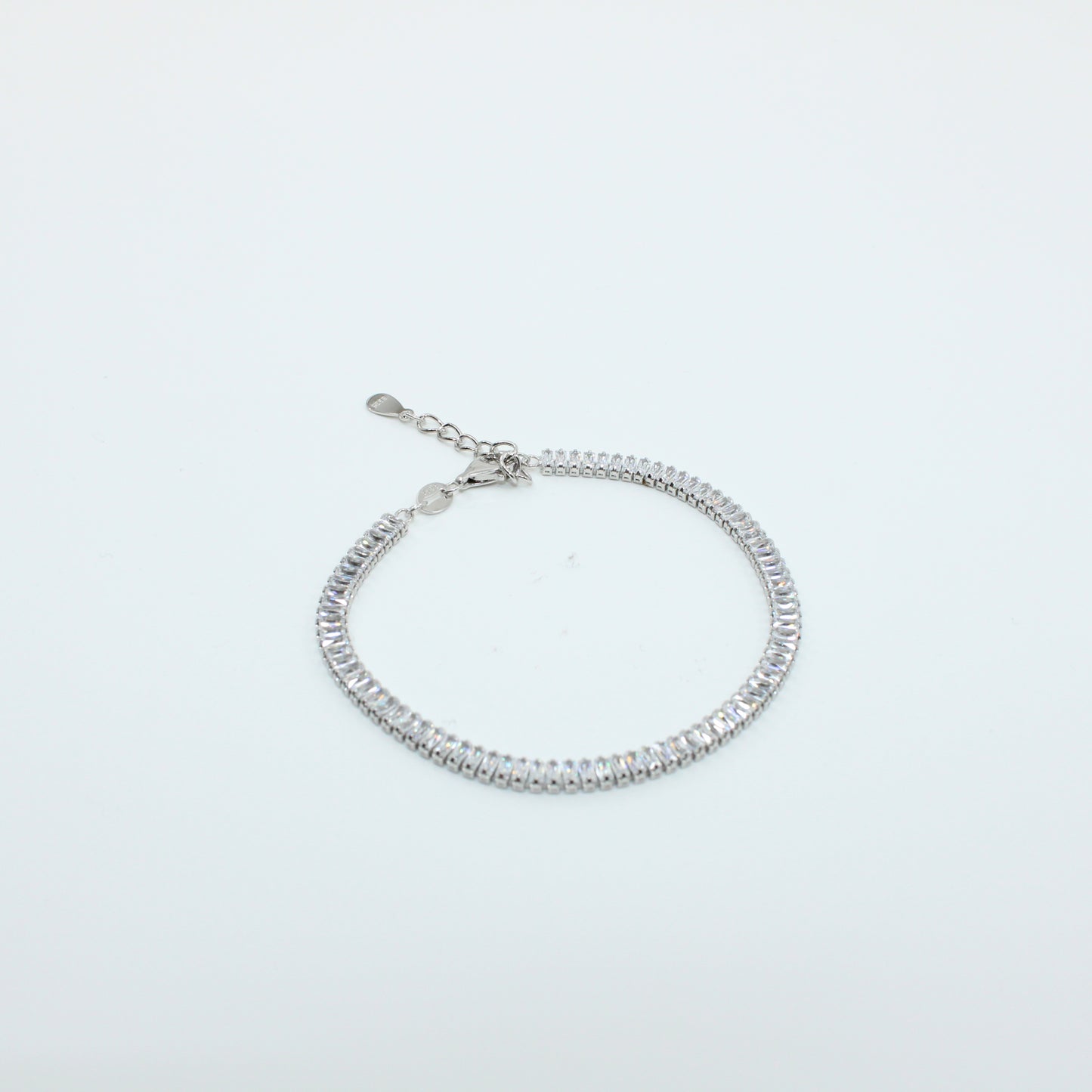 Brățară tenis din argint cu Cristale Dreptunghiulare