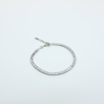 Brățară tenis din argint cu Cristale Dreptunghiulare