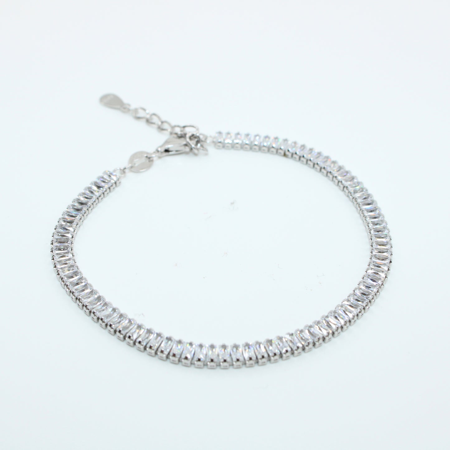 Brățară tenis din argint cu Cristale Dreptunghiulare