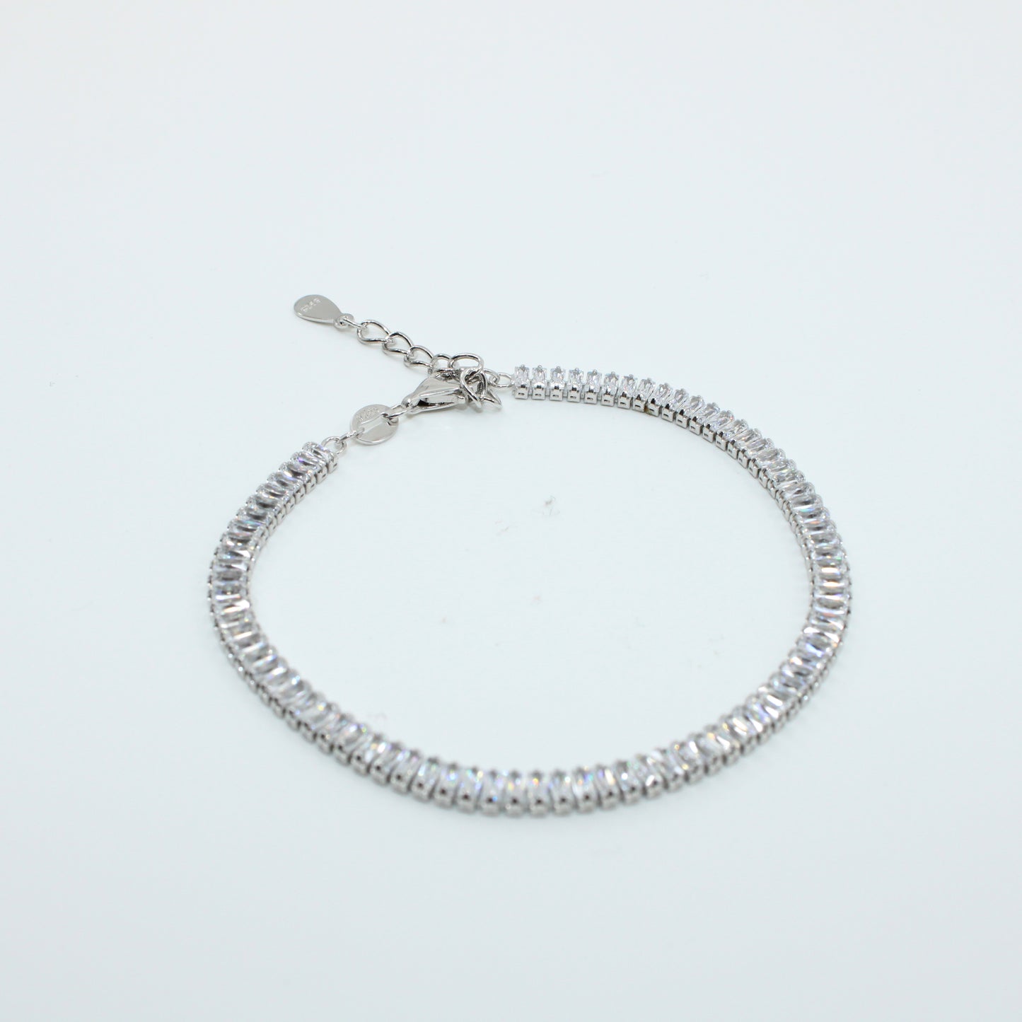 Brățară tenis din argint cu Cristale Dreptunghiulare