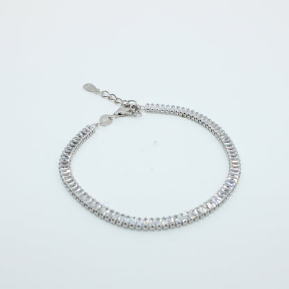 Brățară tenis din argint cu Cristale Dreptunghiulare