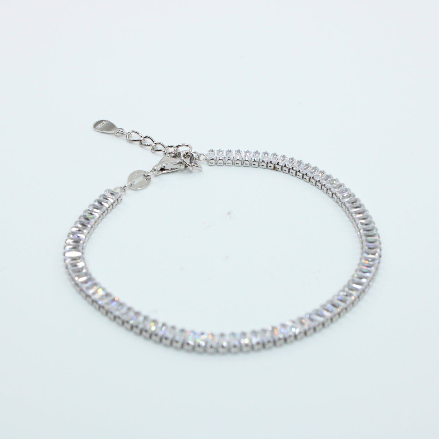 Brățară tenis din argint cu Cristale Dreptunghiulare