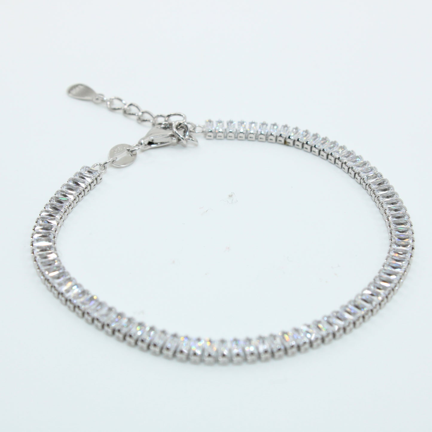 Brățară tenis din argint cu Cristale Dreptunghiulare