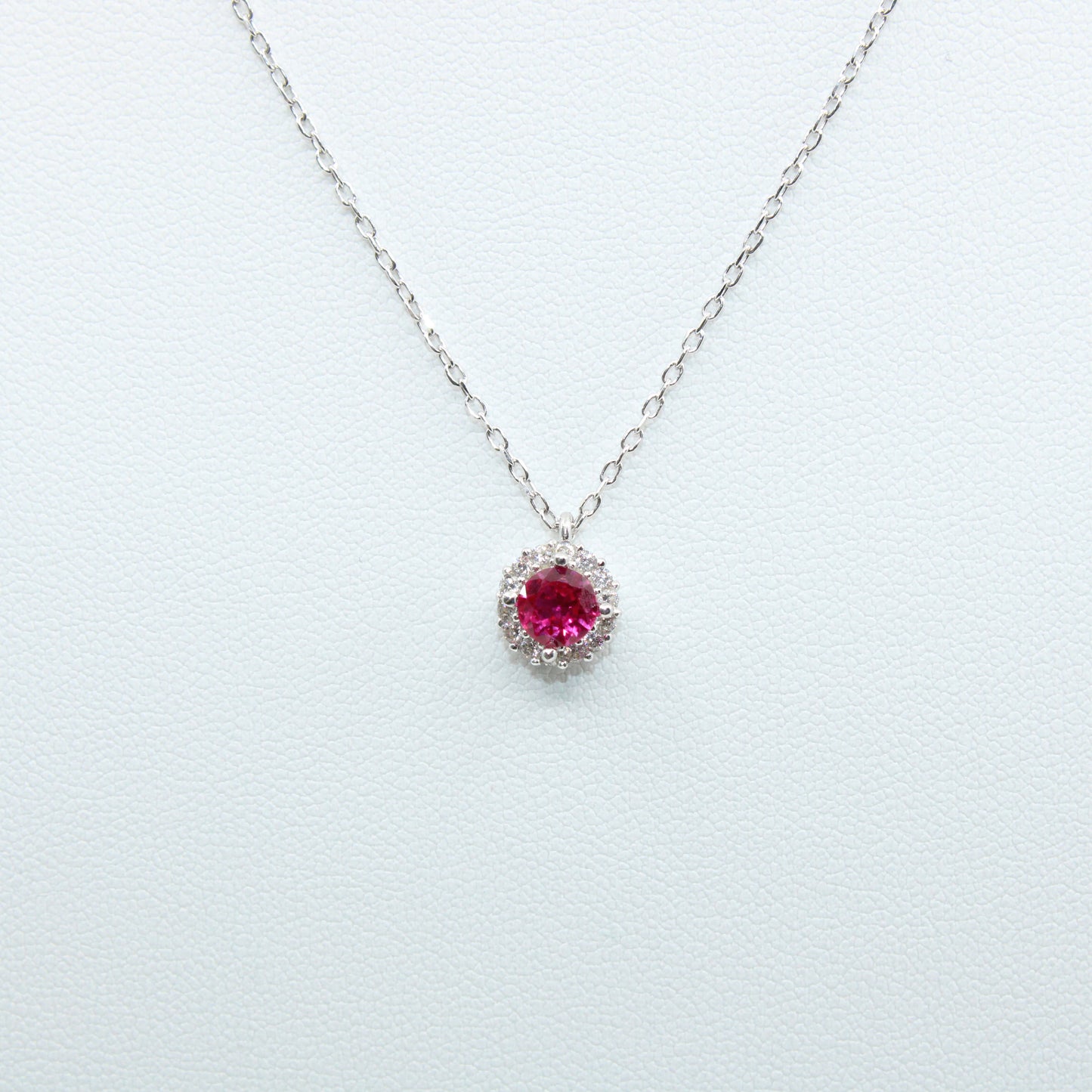 Colier Argint Cu Pandativ Cristal Roz Si Pietricele