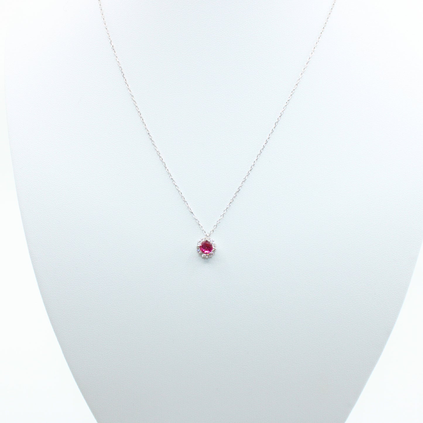 Colier Argint Cu Pandativ Cristal Roz Si Pietricele