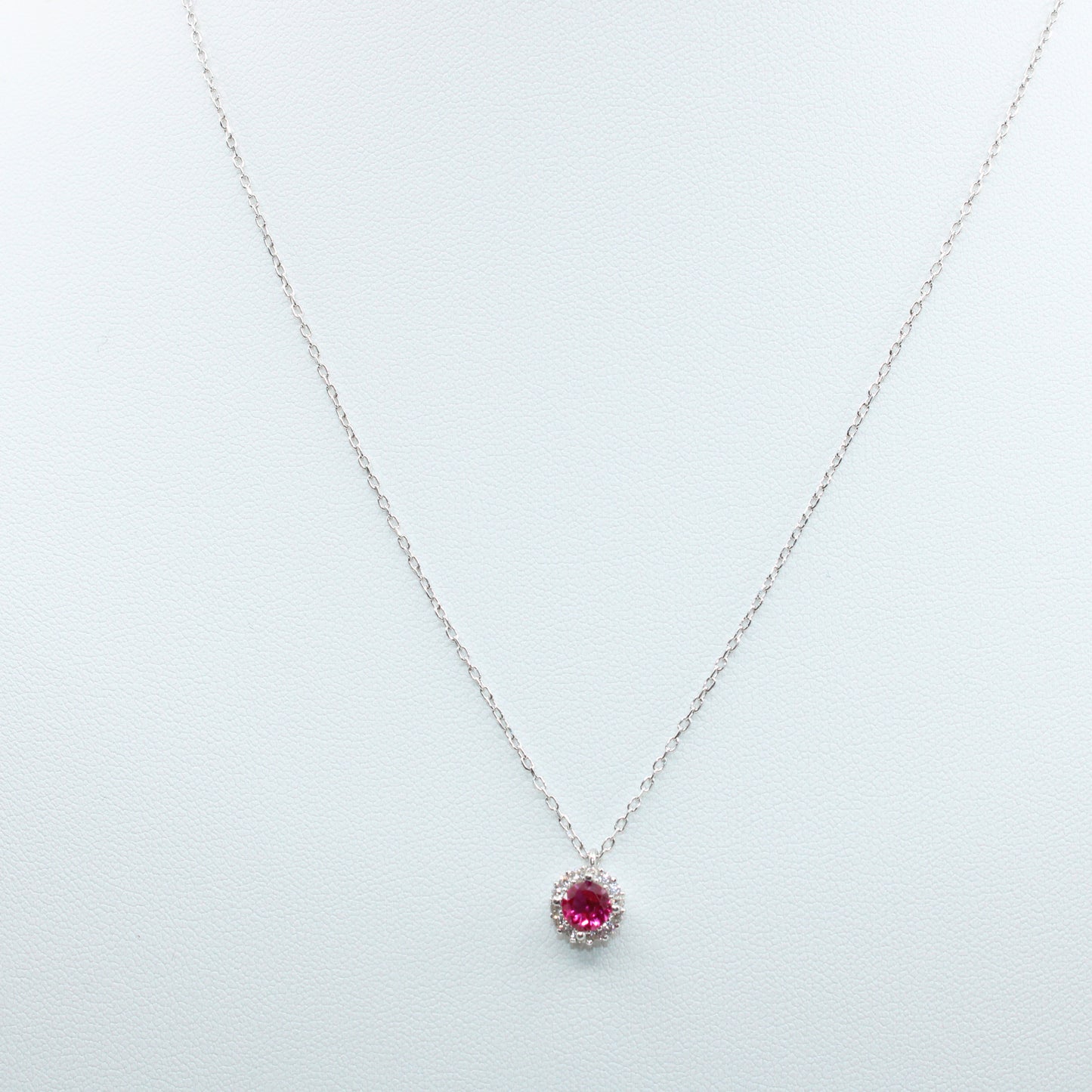 Colier Argint Cu Pandativ Cristal Roz Si Pietricele