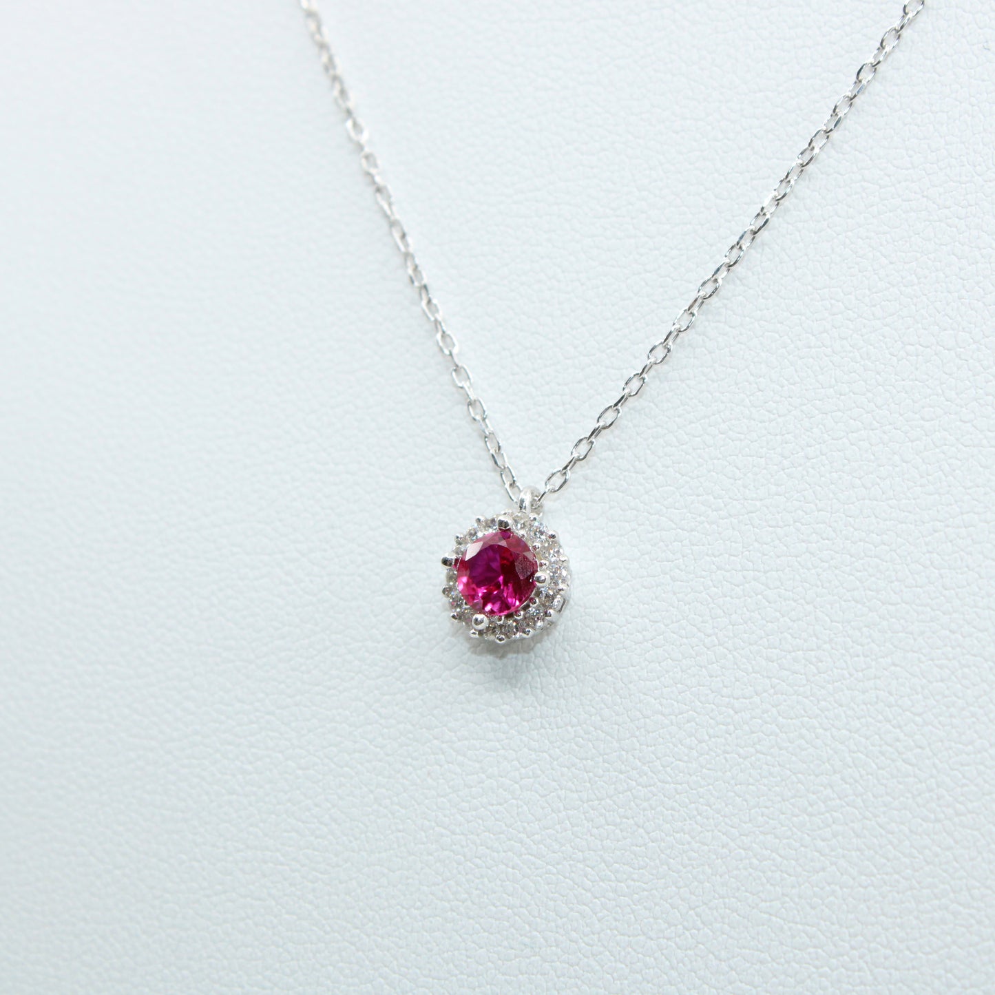 Colier Argint Cu Pandativ Cristal Roz Si Pietricele