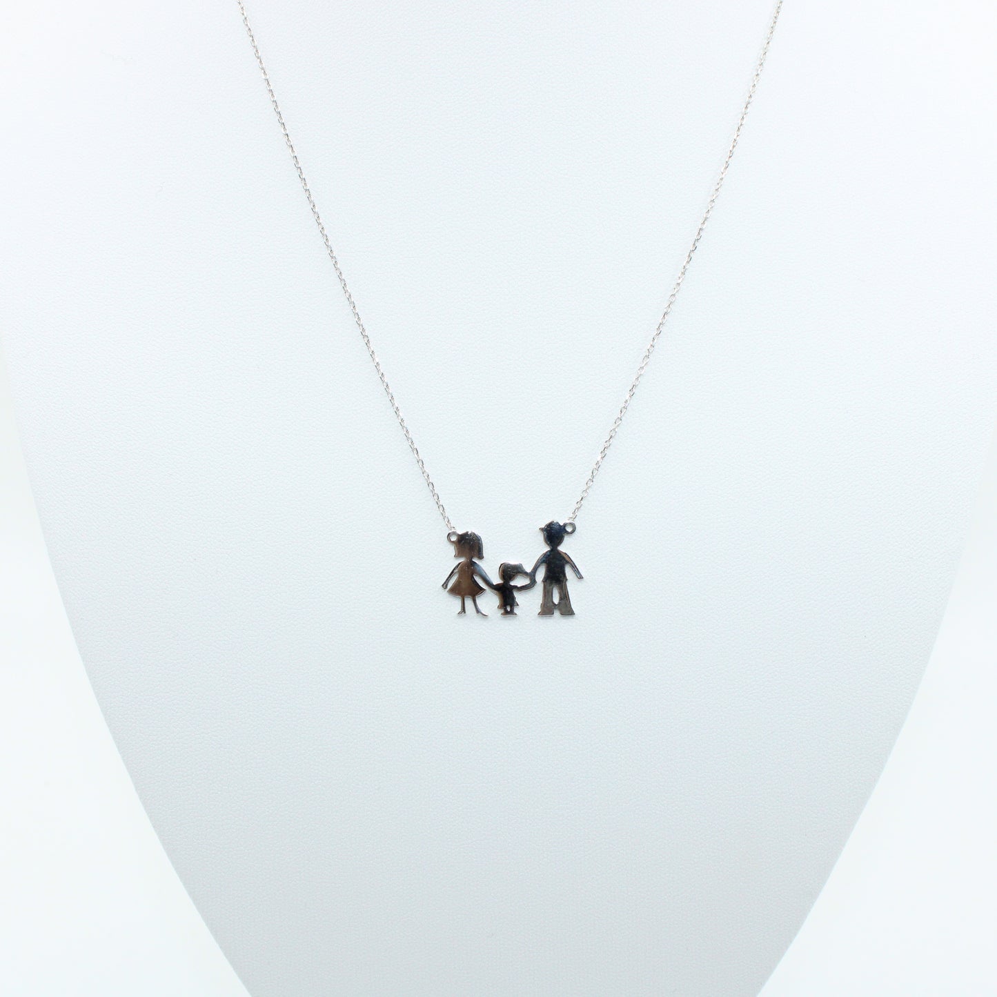 Colier Argint Familie Fetita