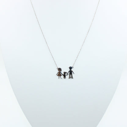 Colier Argint Familie Fetita