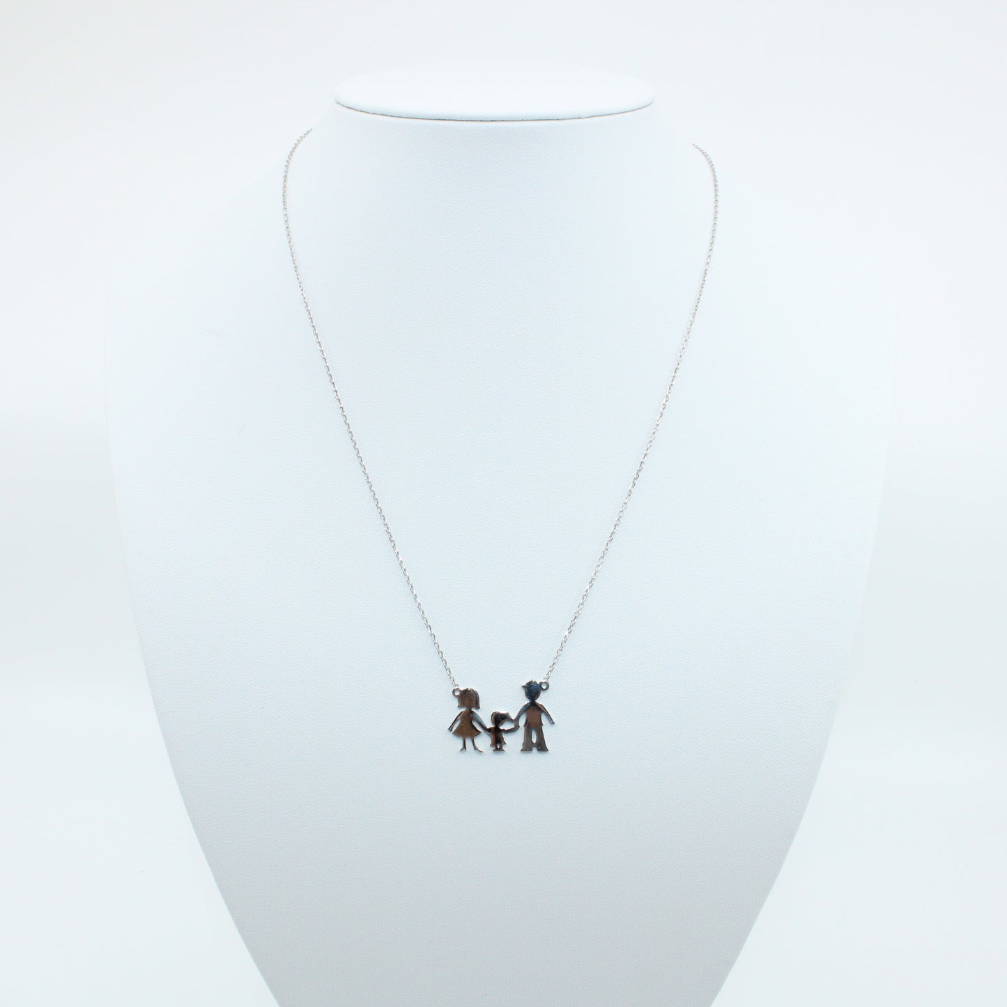 Colier Argint Familie Fetita