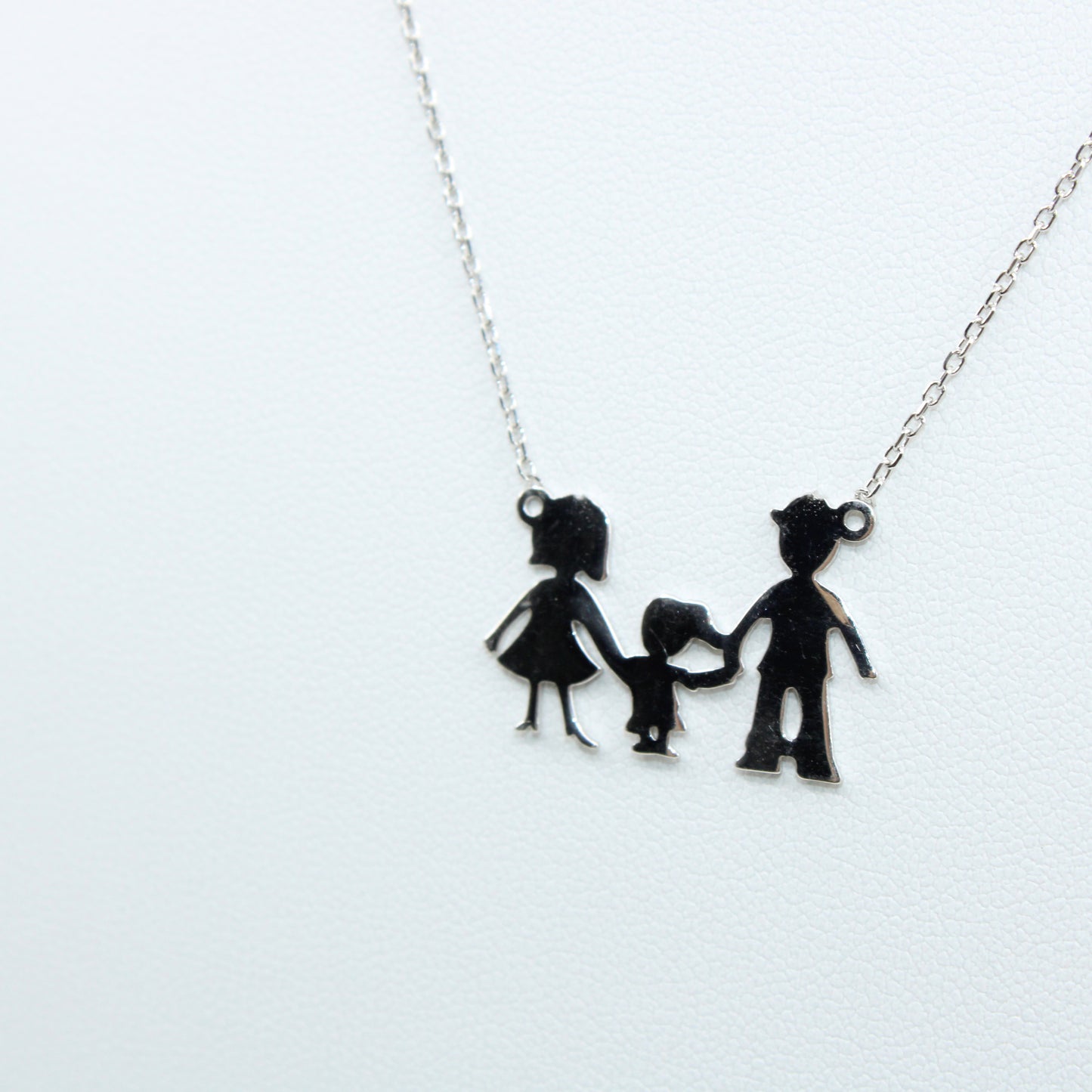 Colier Argint Familie Fetita