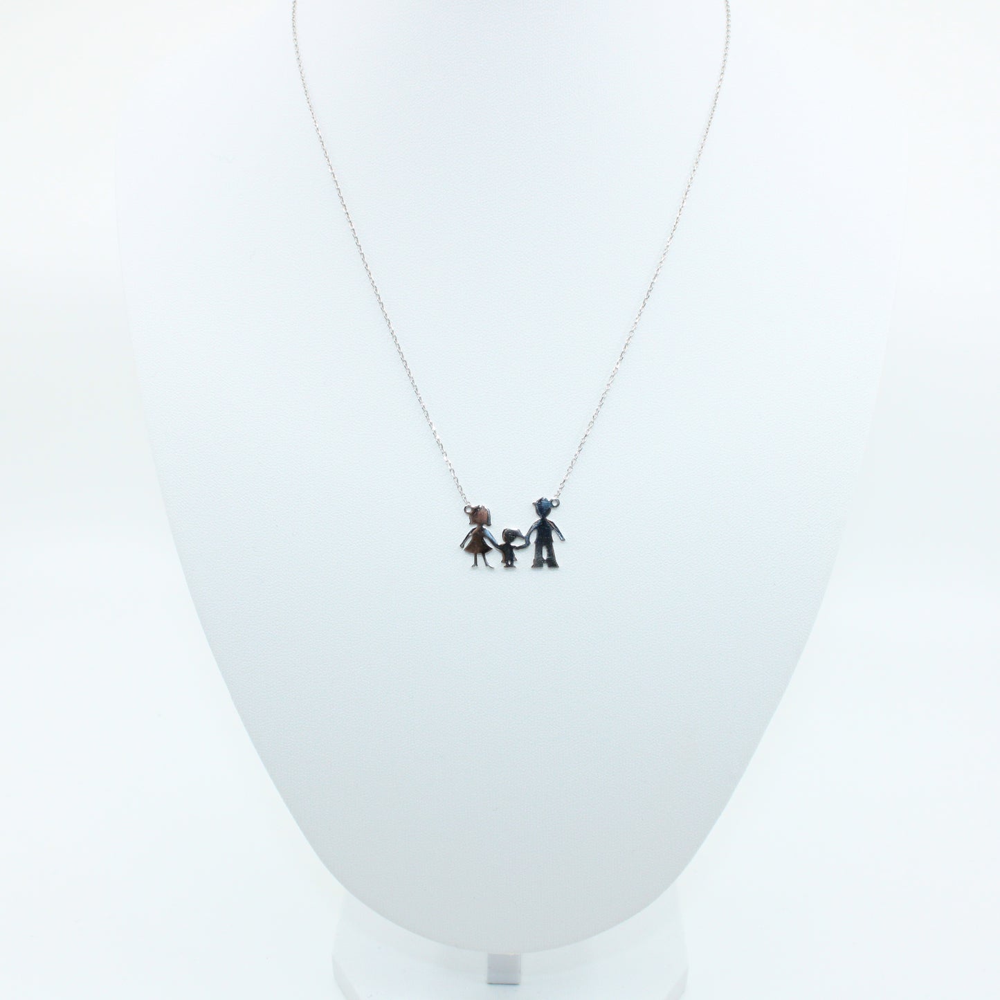 Colier Argint Familie Fetita