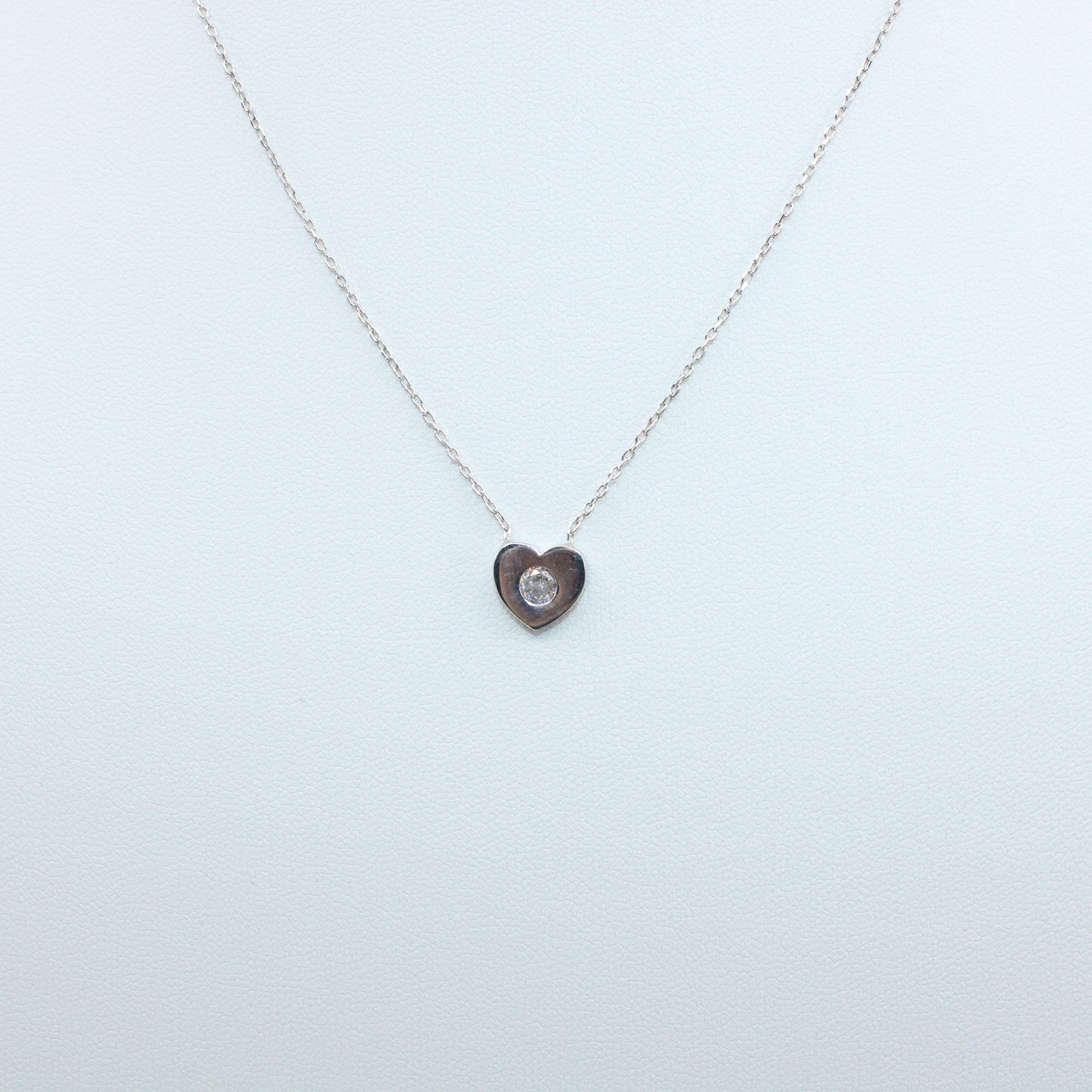 Colier Argint Inimioara Cristal Simplu