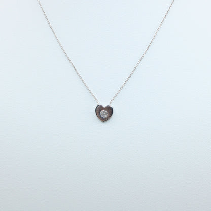 Colier Argint Inimioara Cristal Simplu