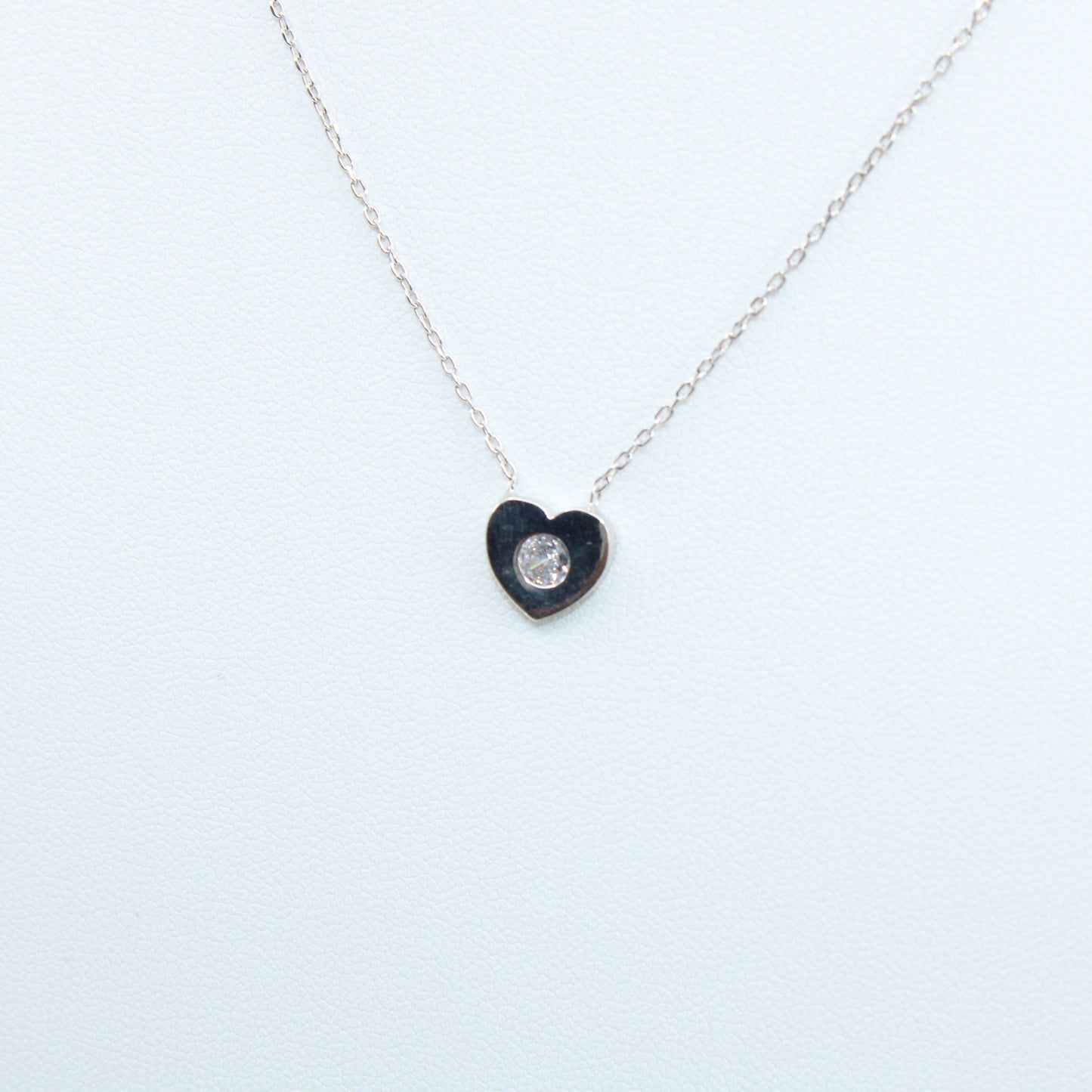 Colier Argint Inimioara Cristal Simplu