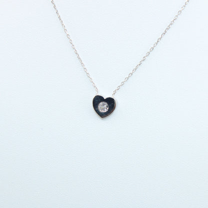 Colier Argint Inimioara Cristal Simplu