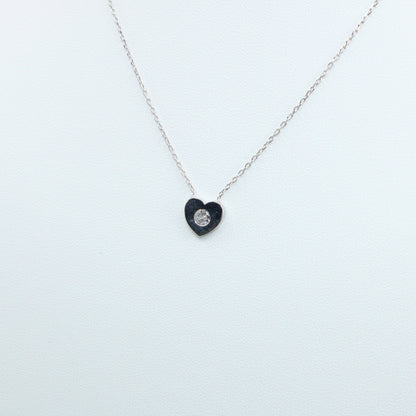 Colier Argint Inimioara Cristal Simplu