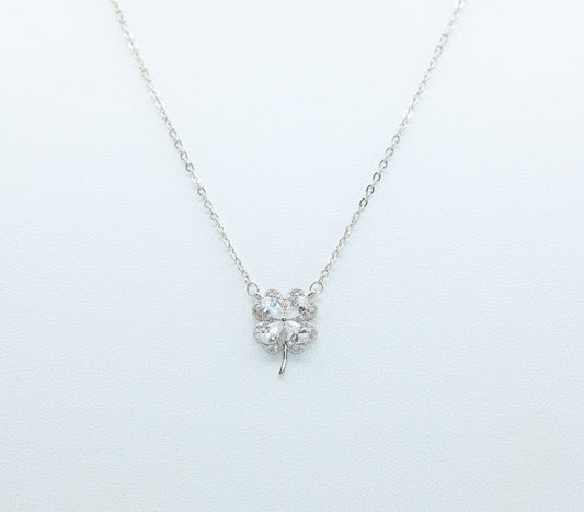 Colier Argint Trifoi cu Cristale