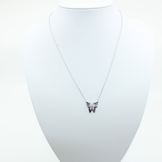 Colier Argint cu Fluturasi si Cristale