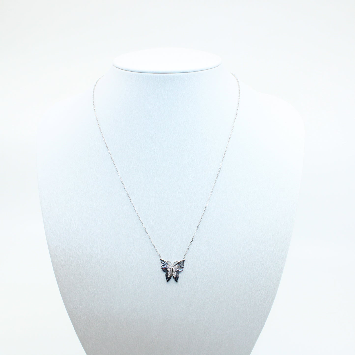 Colier Argint cu Fluturasi si Cristale