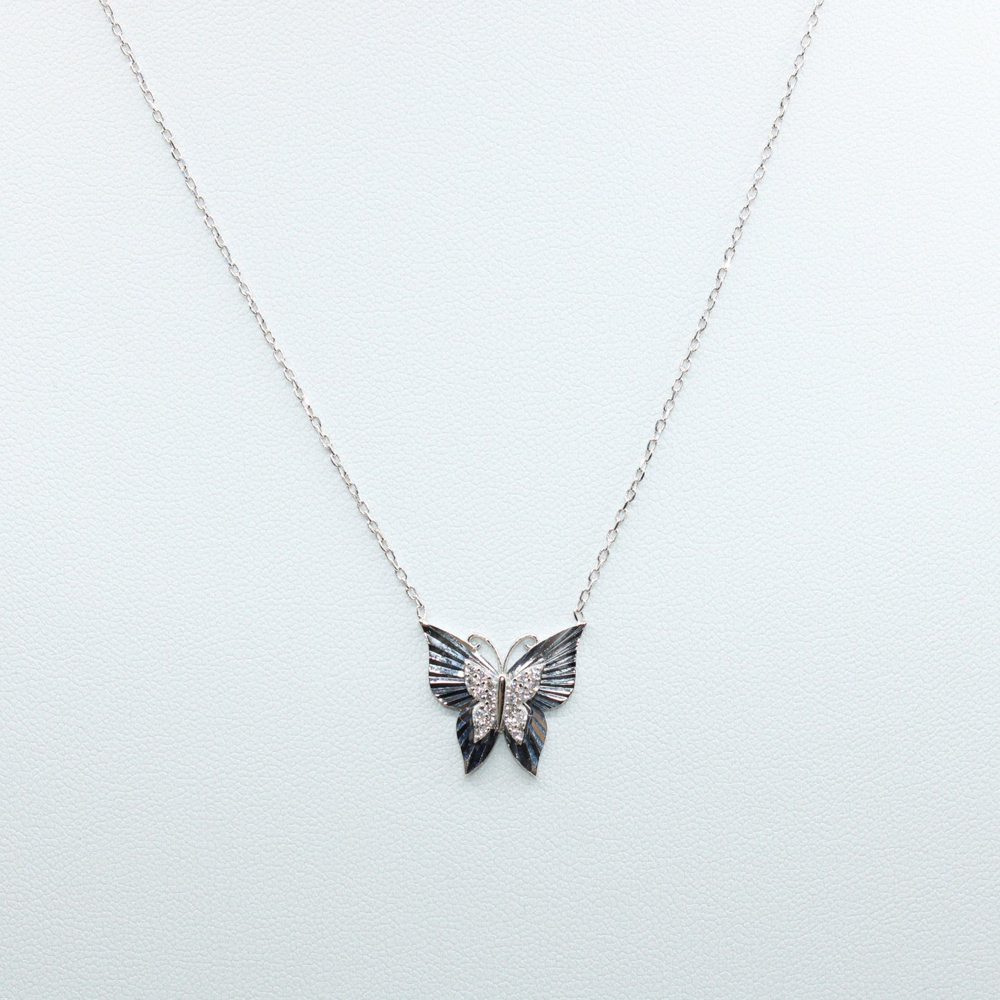 Colier Argint cu Fluturasi si Cristale