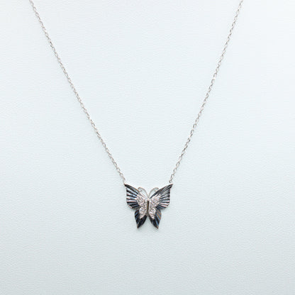 Colier Argint cu Fluturasi si Cristale